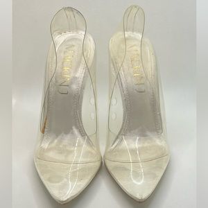 Clear Pointed Toe Heels Pumps